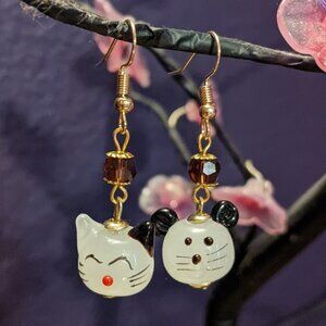 *Cat and Mouse Earrings
